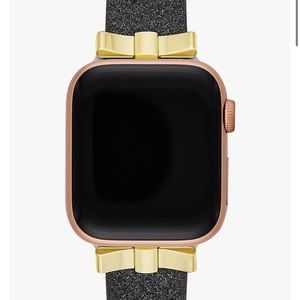 NWOT Kate Spade Bow Black Sparkle Apple Watch Band
